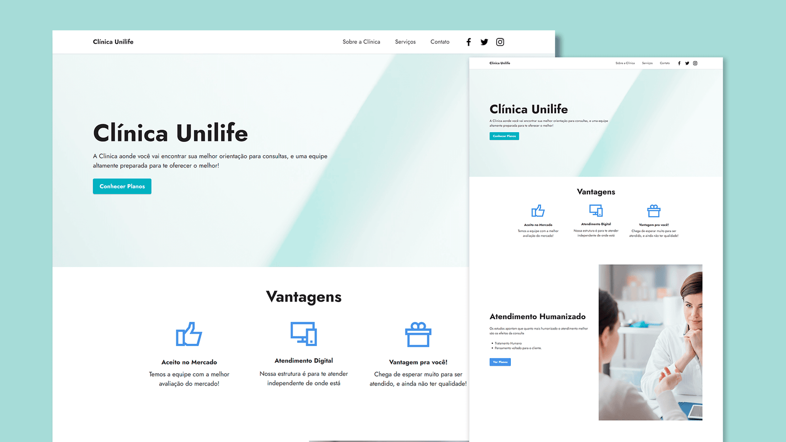 Mockup site Clínica